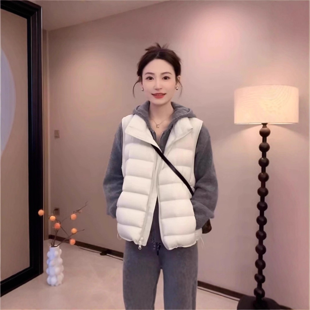 立领短款羽绒马甲女外穿百搭2025秋冬新款小个子时髦洋气无袖背心