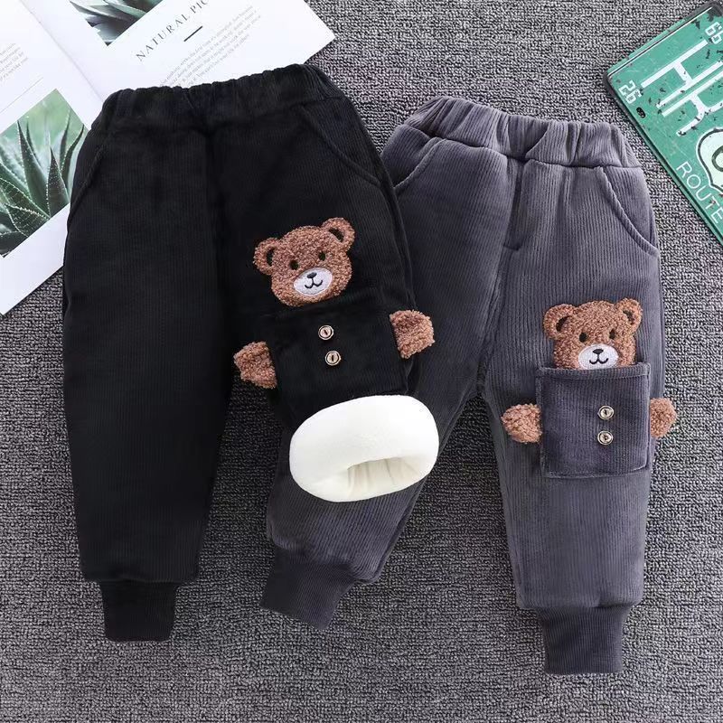 男童棉裤加绒加厚小儿童冬季一体绒宝宝夹棉保暖裤子外穿童装长裤