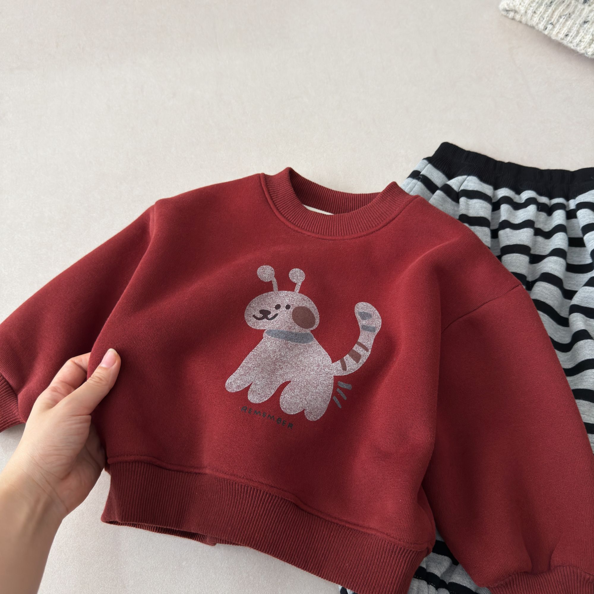 【加绒】男女童新款韩系休闲加绒卫衣秋冬儿童保暖卡通上衣