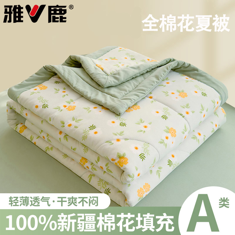 V/雅鹿夏季棉花夏凉被空调被水洗棉薄被子被芯可水洗单人学生夏被