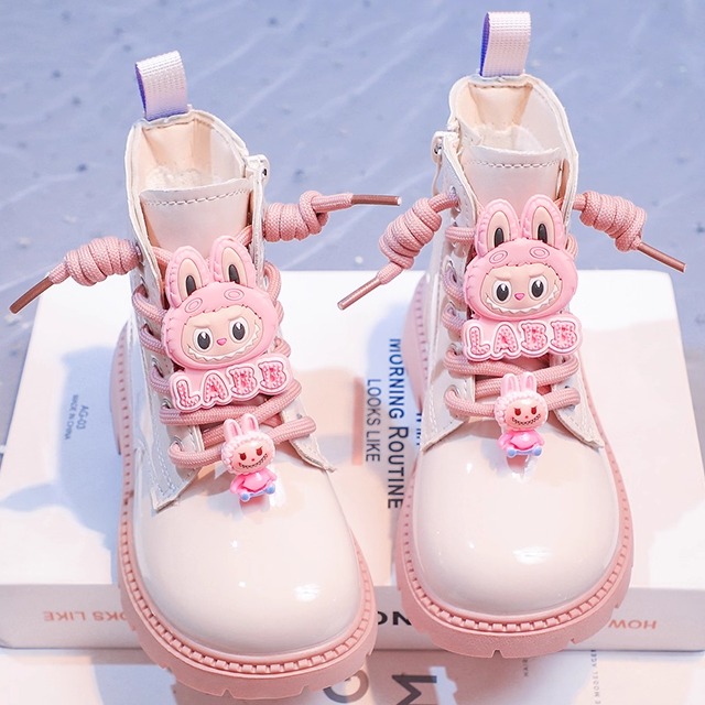 安踏联名TLXT女童马丁靴2025新款春秋儿童拉短靴女孩软底公主靴子