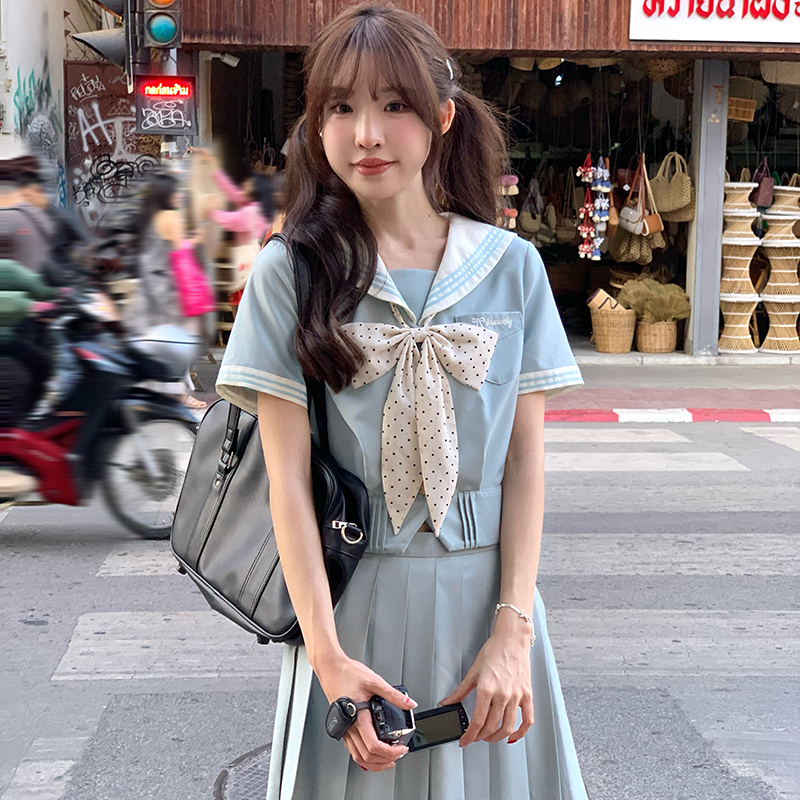 东京岁时记jk樱川之夏原创设计学院风新款制服薄荷绿色水手服套装
