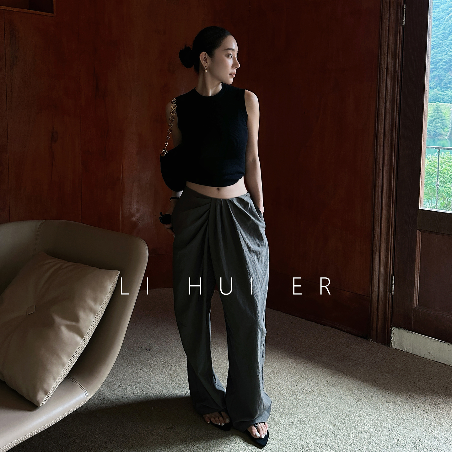 Li HuiEr李慧儿【夜巡者】夏季轻奢气质舒适时尚女装裤子CK056HE