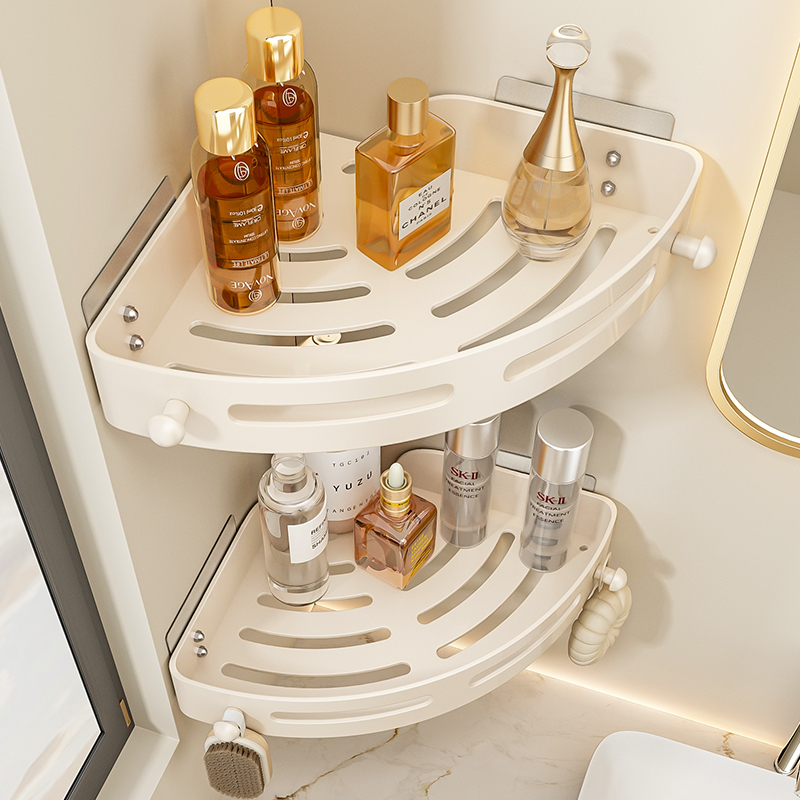 卫生间置物架浴室三角架免打孔壁挂厕所洗手间洗漱台墙上收纳架子