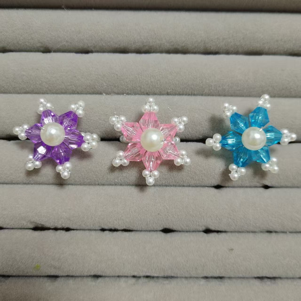 雪花戒指     手工 DIY材料包