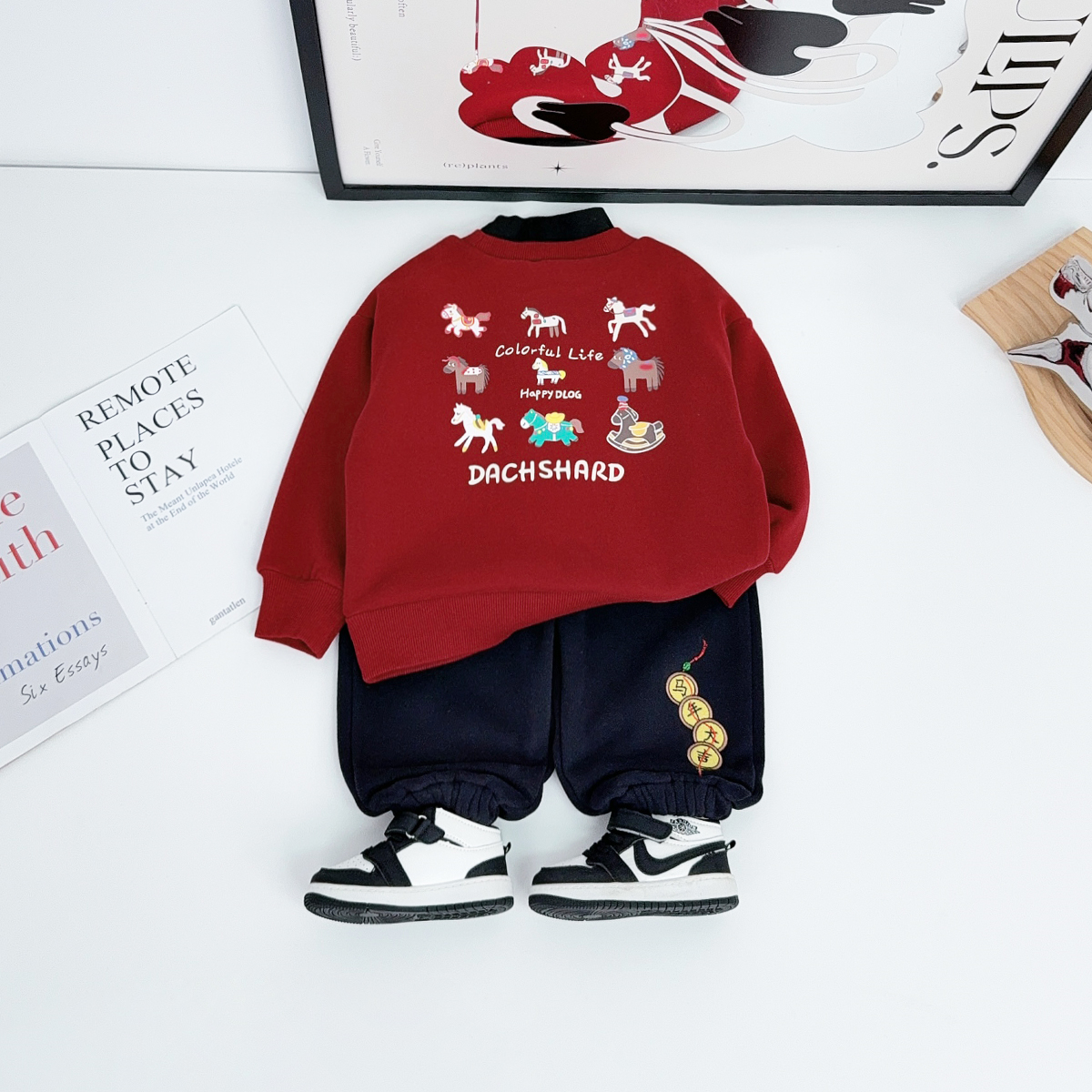 儿童卫衣加绒款长袖2025新款秋冬装男童洋气HZ251198悠悠童话童装