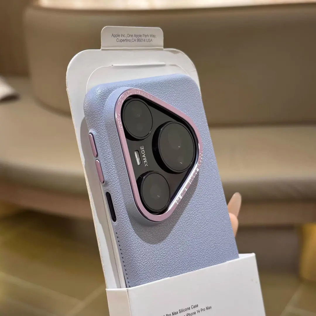 适用华为Pura80Pro 手机壳P70Ultra金属镜框PC硬荔枝纹P80仿皮纹