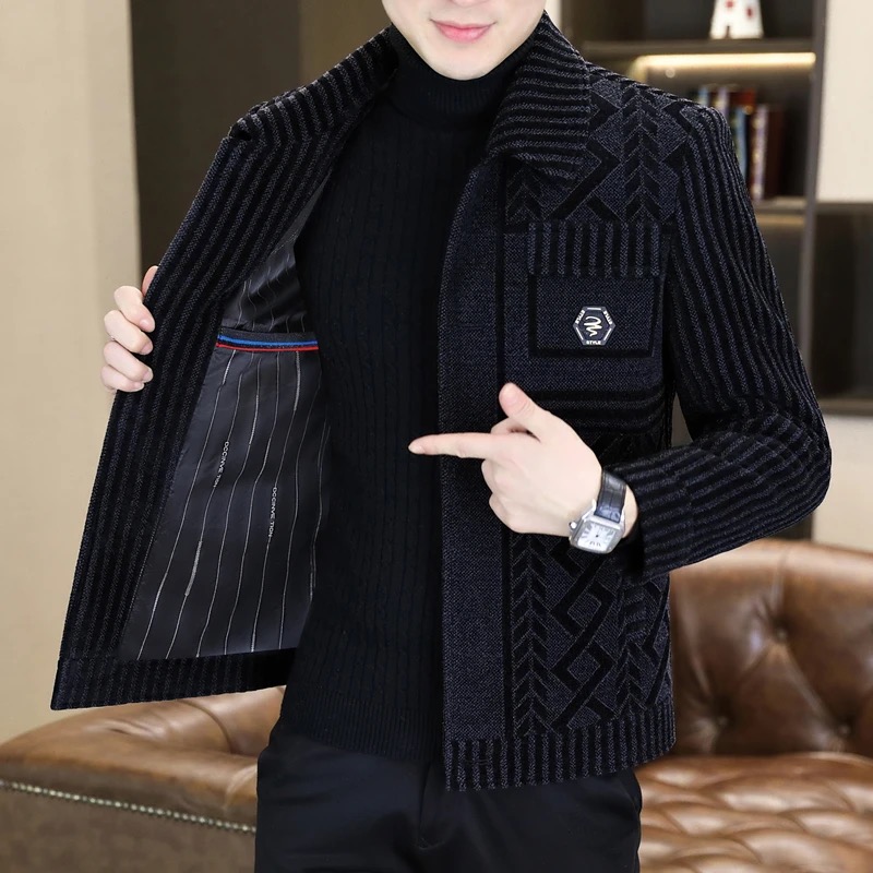 春秋短款毛呢大衣时尚男士毛呢外套韩版大衣呢子潮流休闲男装修身