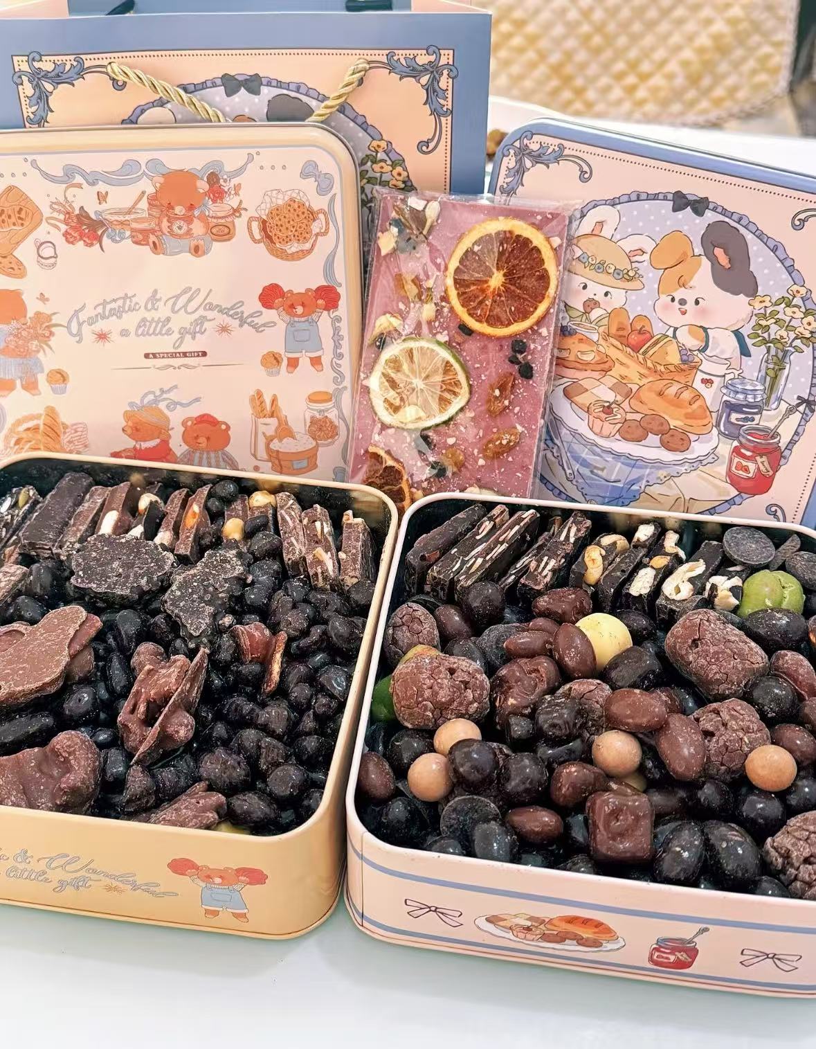 新疆包邮直发丨手工巧克力锤纯可可巧克力纯脂夹心巧克力豆坚果