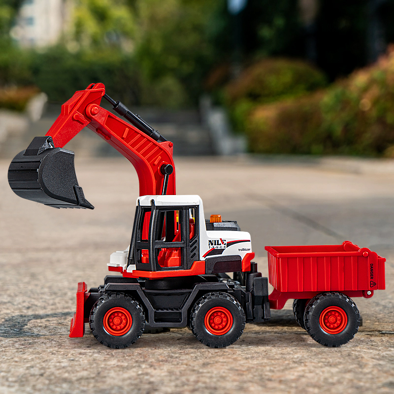 儿童工程车惯性挖掘机声光车故事机载土翻斗车玩具男女孩搅拌工程