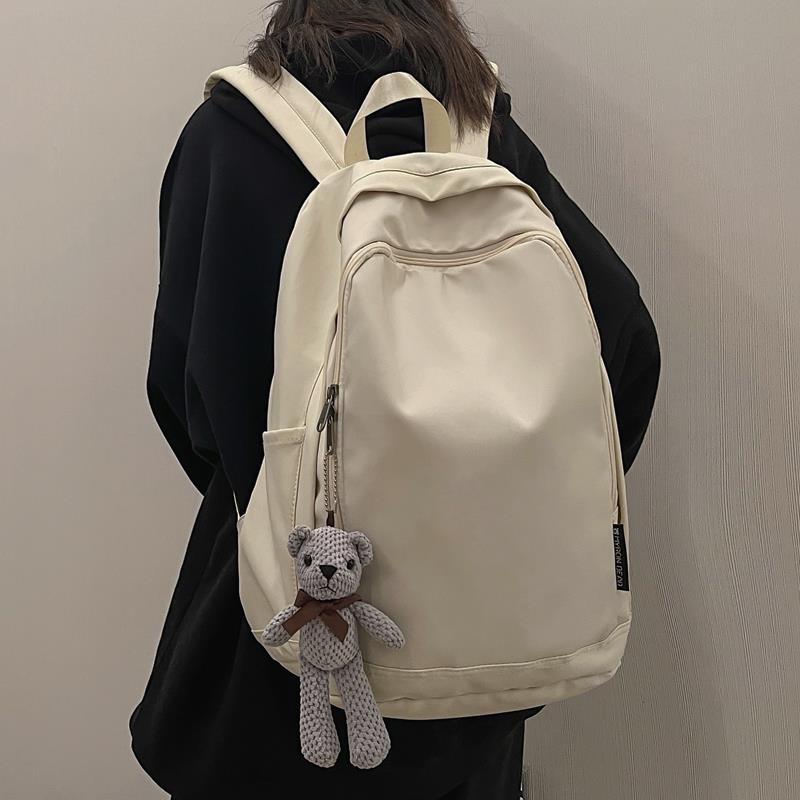 2025夏季新款双肩包高中生简约百搭书包女大学生大容量电脑背包男