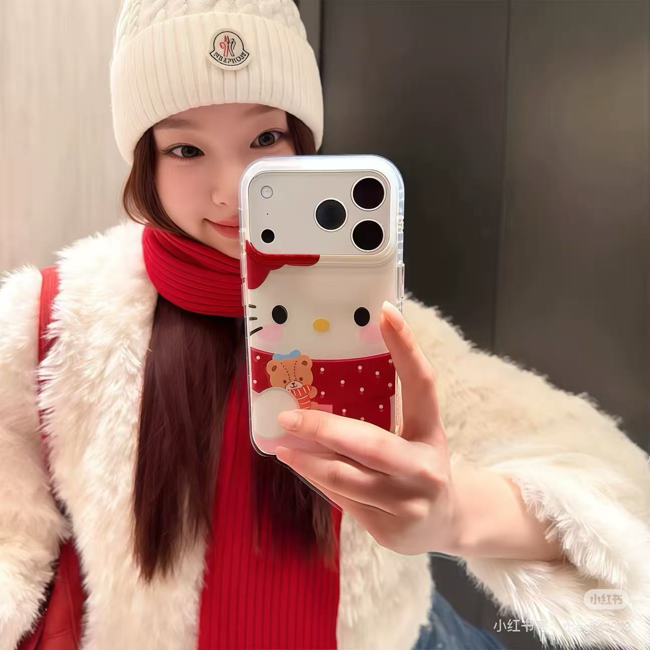 向日壳围巾小熊适用苹果iphone17/16软壳OPPO荣耀华为小米vivo