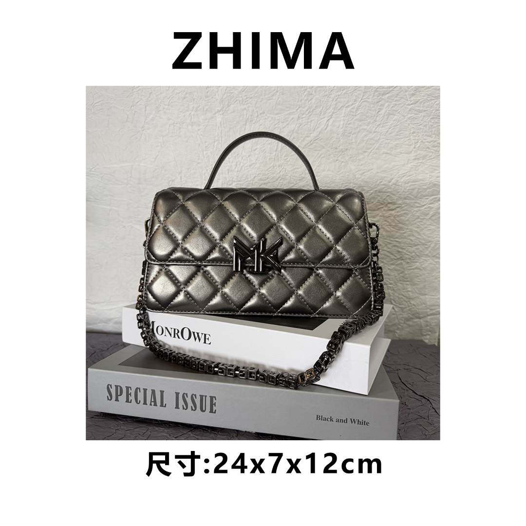 【芝麻集】品牌MANDYKARENY新款女包FES-6013-枪色腋下斜挎单肩百搭