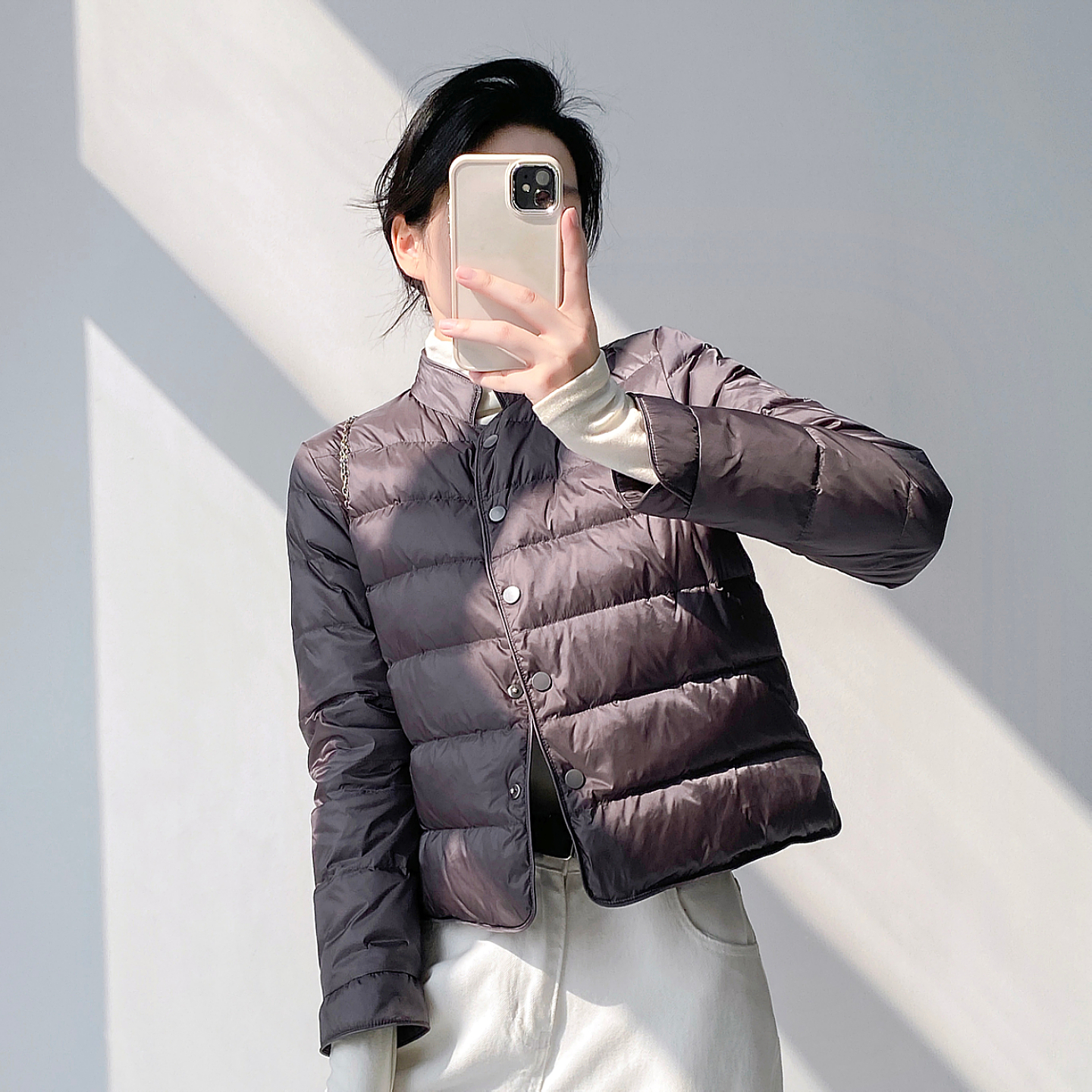 90白鸭绒羽绒服女短款秋冬季2025新款高级感中式小个子保暖轻外套