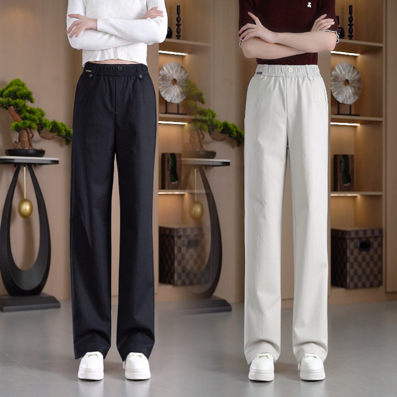 抗皱特殊棉2025秋季新款窄版直筒裤宽松高级感休闲高级显瘦穿搭裤