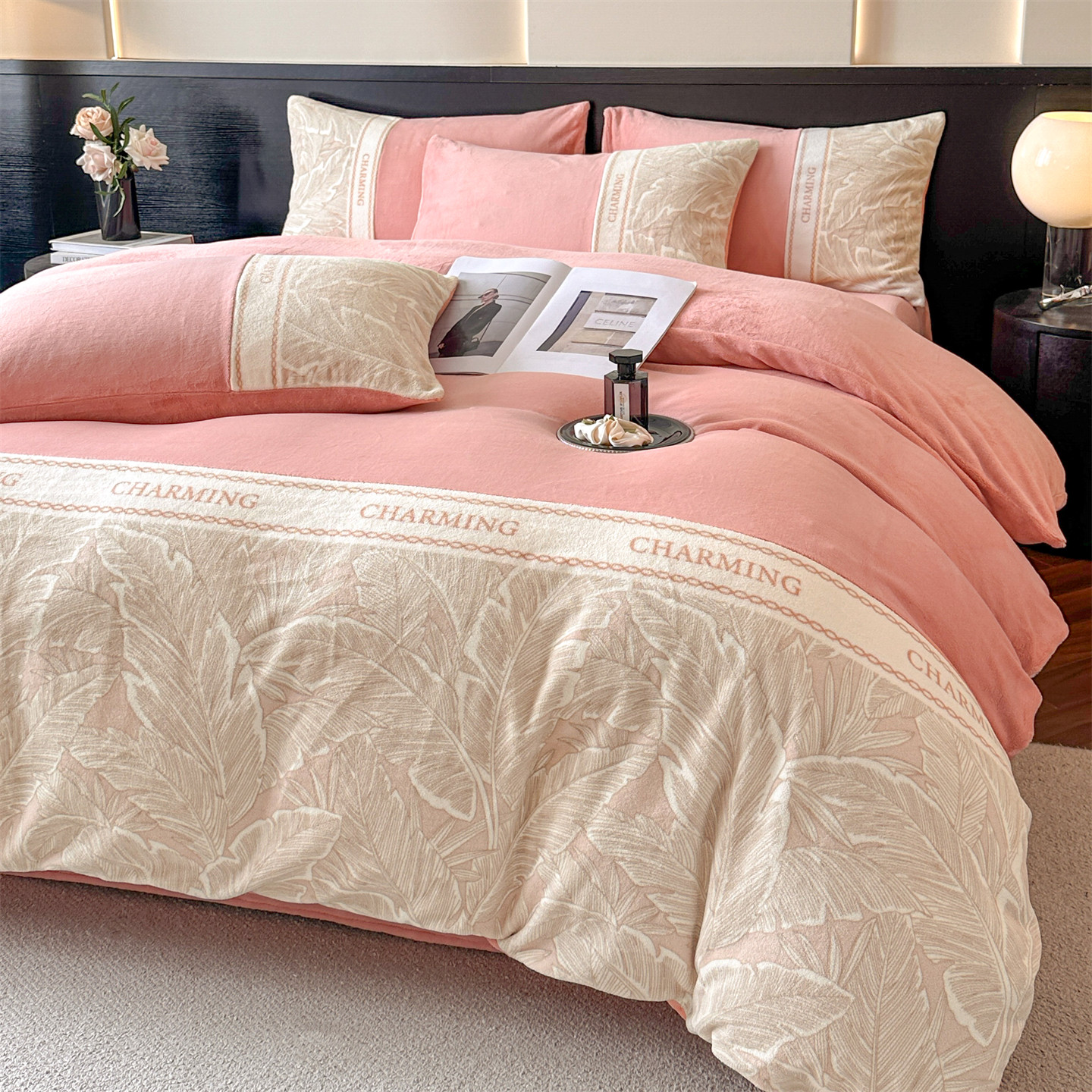 新款高档A类牛奶绒加厚保暖家纺床上用品床单款床笠款绒四件套