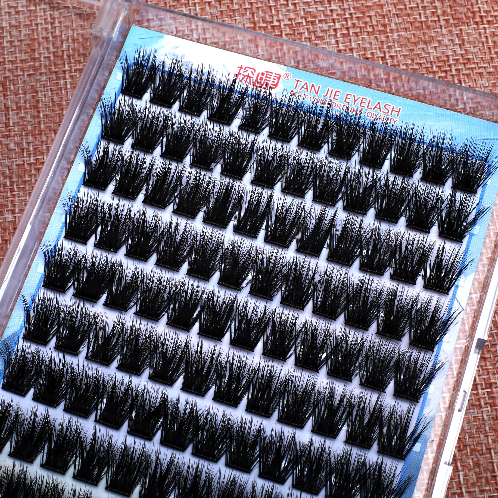 10-14mm免胶水加密大容量超浓密自然卷翘分段式假睫毛适合新手C翘