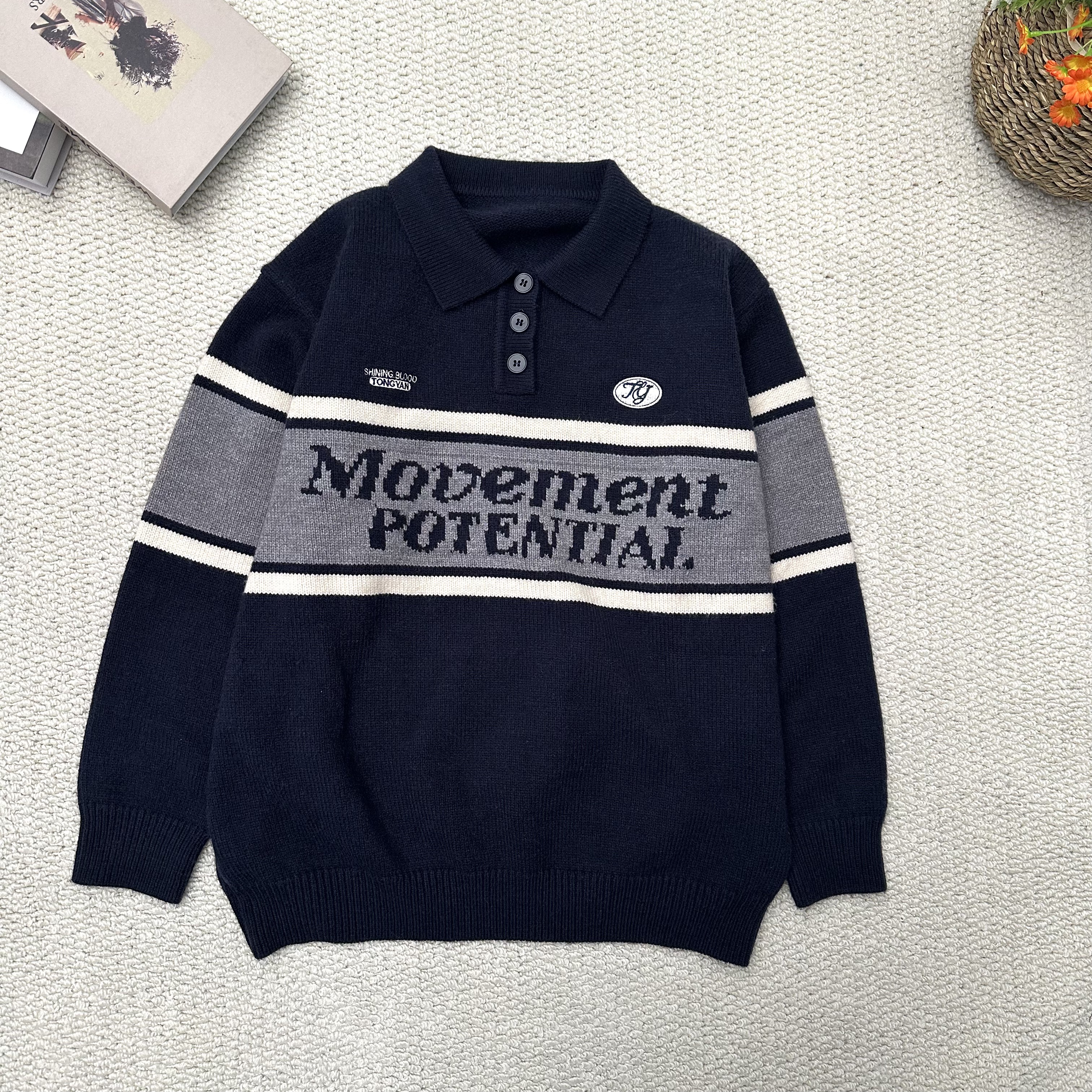 中大童条纹毛衣8021