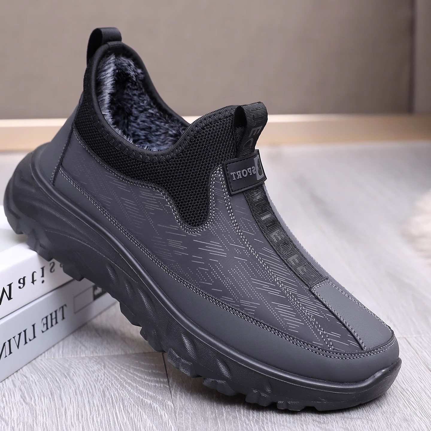 冬季老北京布鞋男棉鞋加绒加厚保暖休闲鞋中老年软底防滑爸爸鞋子