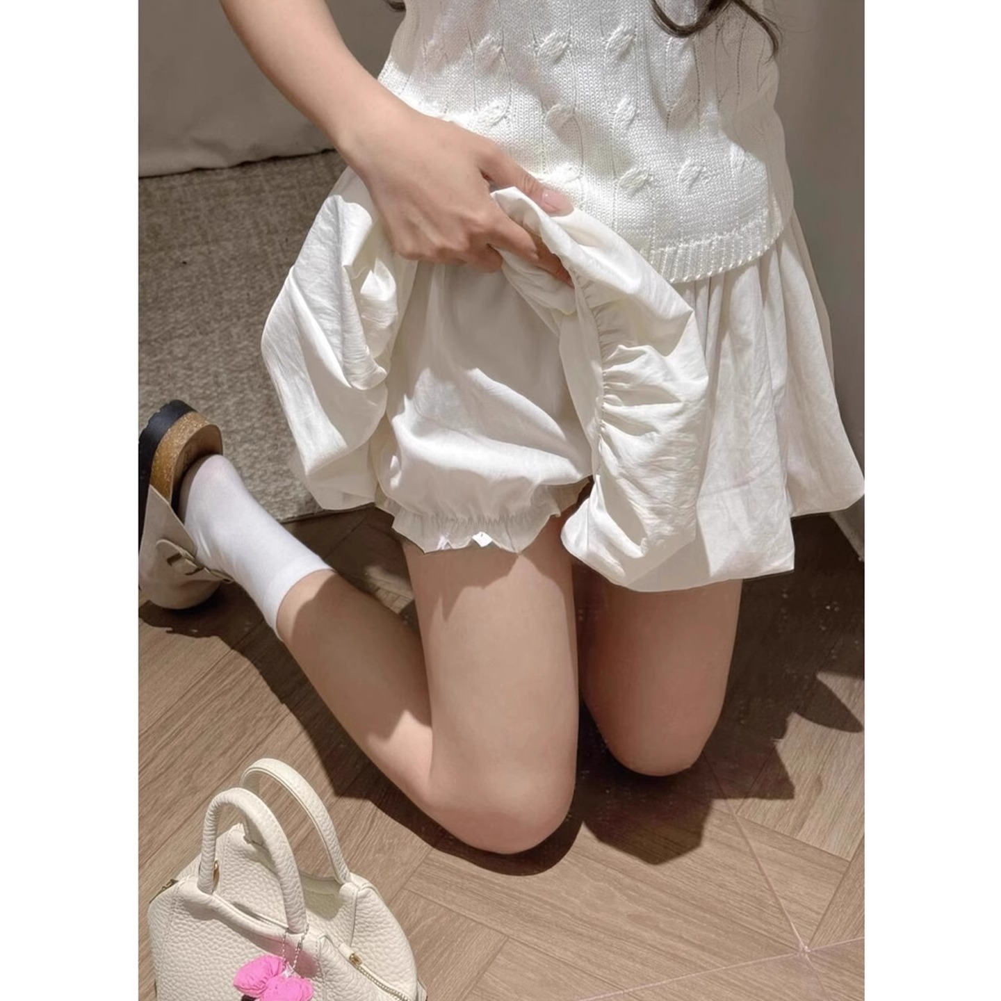 花苞裙裤女高腰a字南瓜裤防走光蓬蓬半身裙宽松休闲裙裤遮胯显瘦