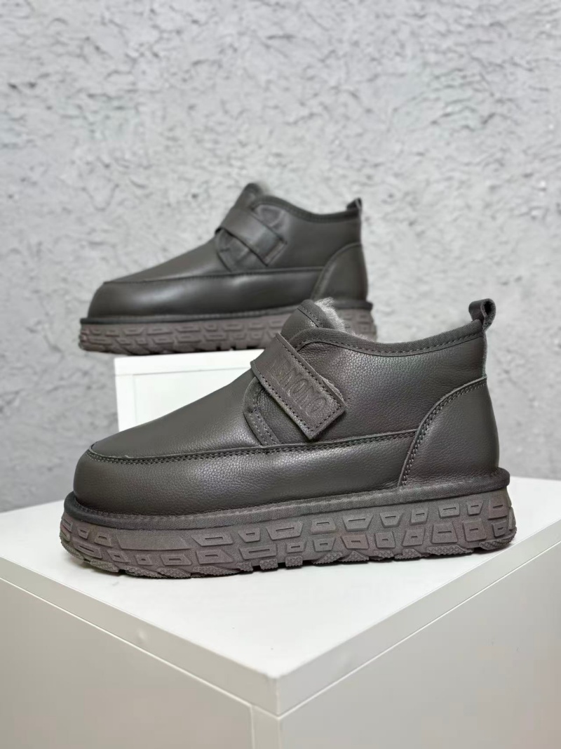 羊皮毛一体内里！头层牛皮面低帮男款雪地靴加厚保暖东北大棉鞋子