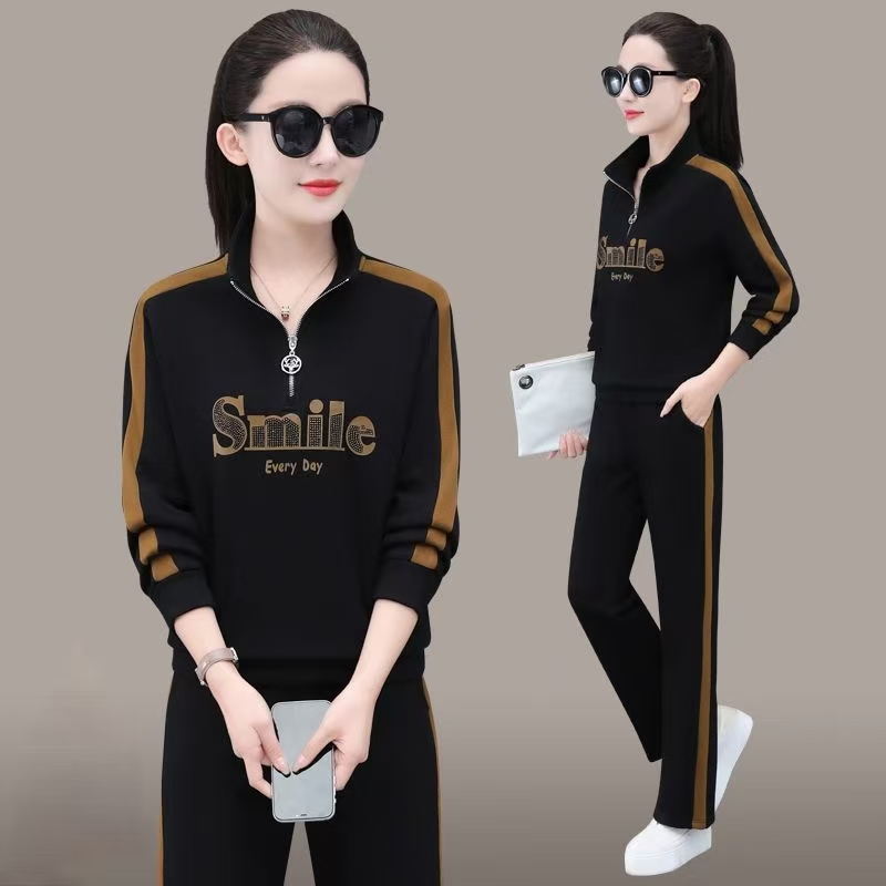 妈妈秋装时尚运动服套装2025新款中年女装春秋卫衣洋气大码两件套