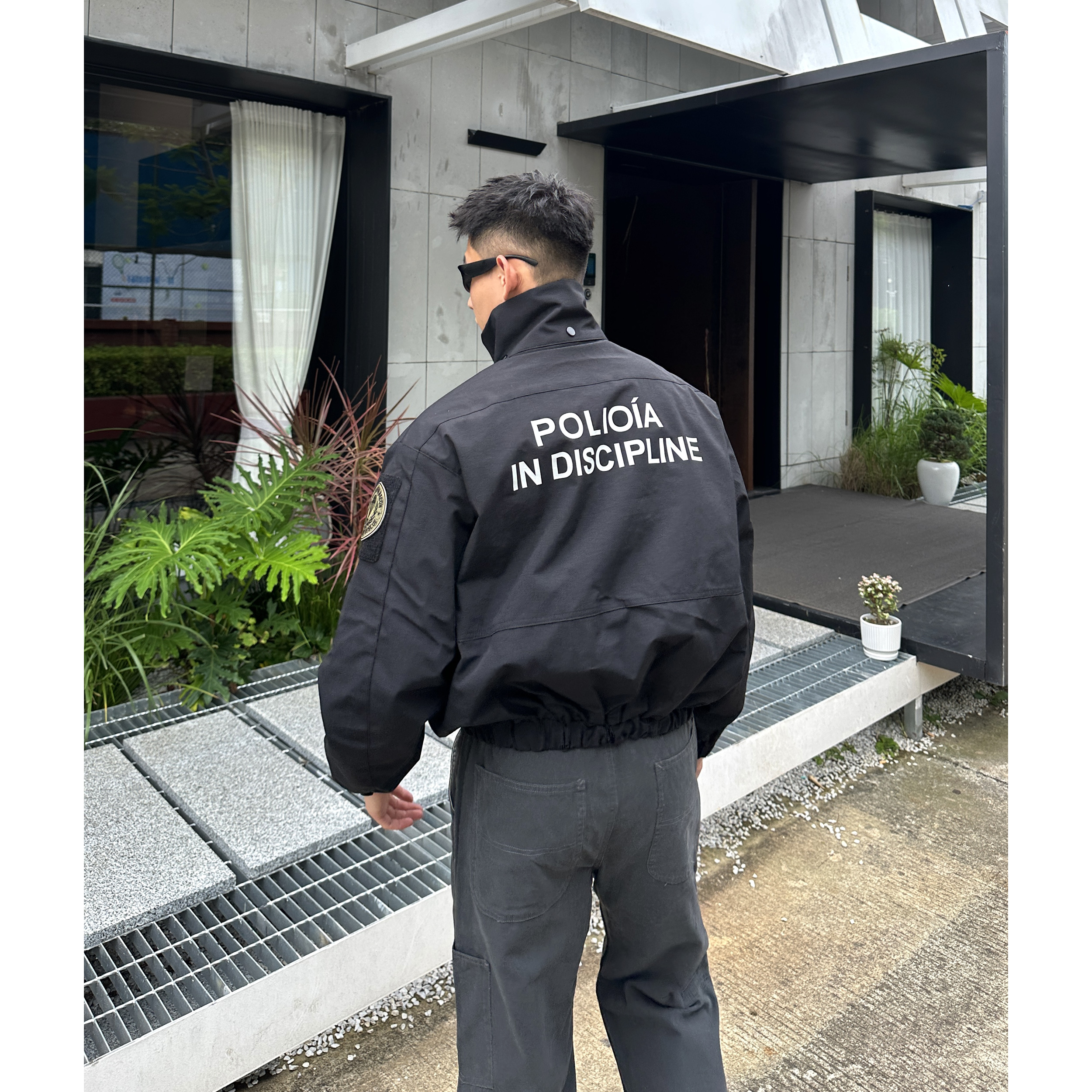 秋季美式三防硬汉系列夹克立领boxy短宽廓形显壮硬壳工装外套高级