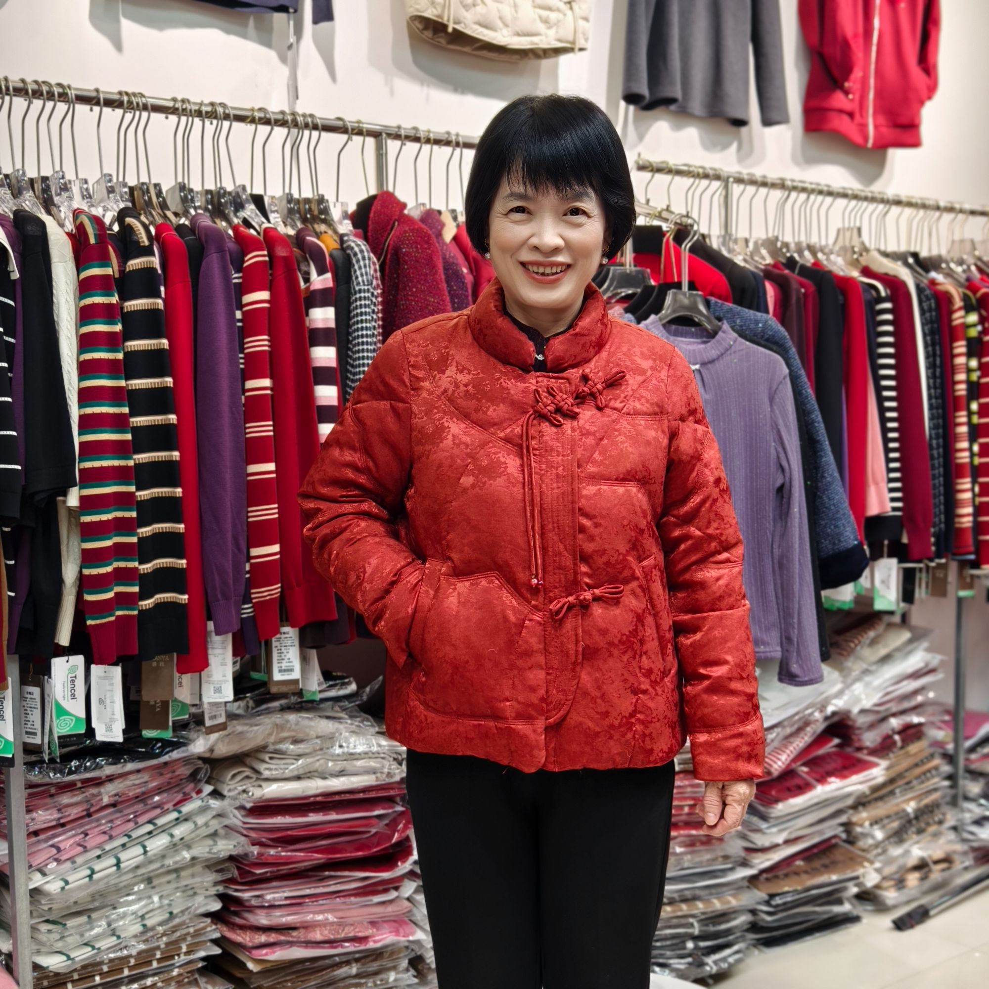 【善雅羽绒服】25年新款白鸭绒保暖新中式盘扣国风中老年女装25D19