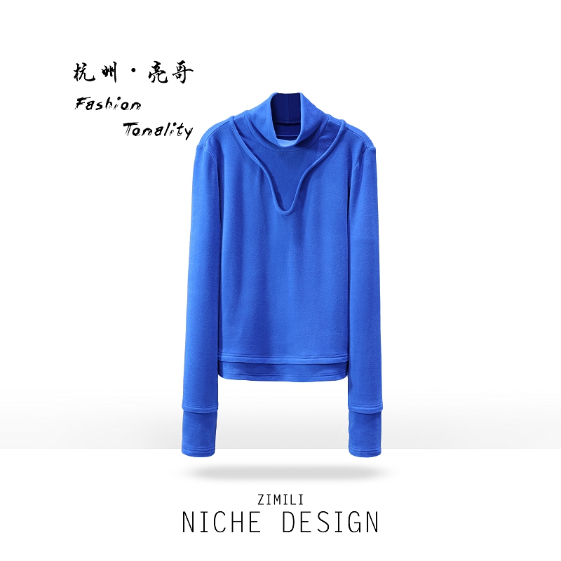 【亮哥欧货女装】冬季高领加绒德绒《孔雀蓝》高弹显瘦打底上衣260128