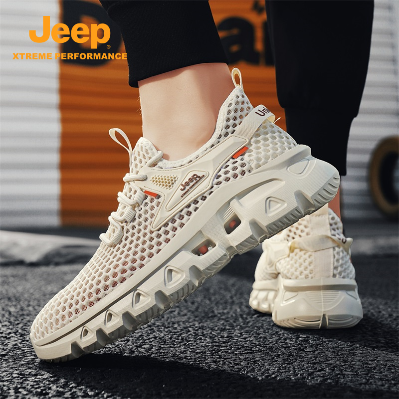 jeep吉普男士休闲鞋2025秋季新款薄款网面鞋透气轻便舒适运动鞋男
