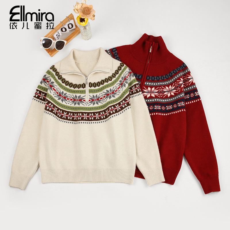 【新年款】9779女童毛衣翻领半高领打底套头外穿儿童上衣洋气高品质