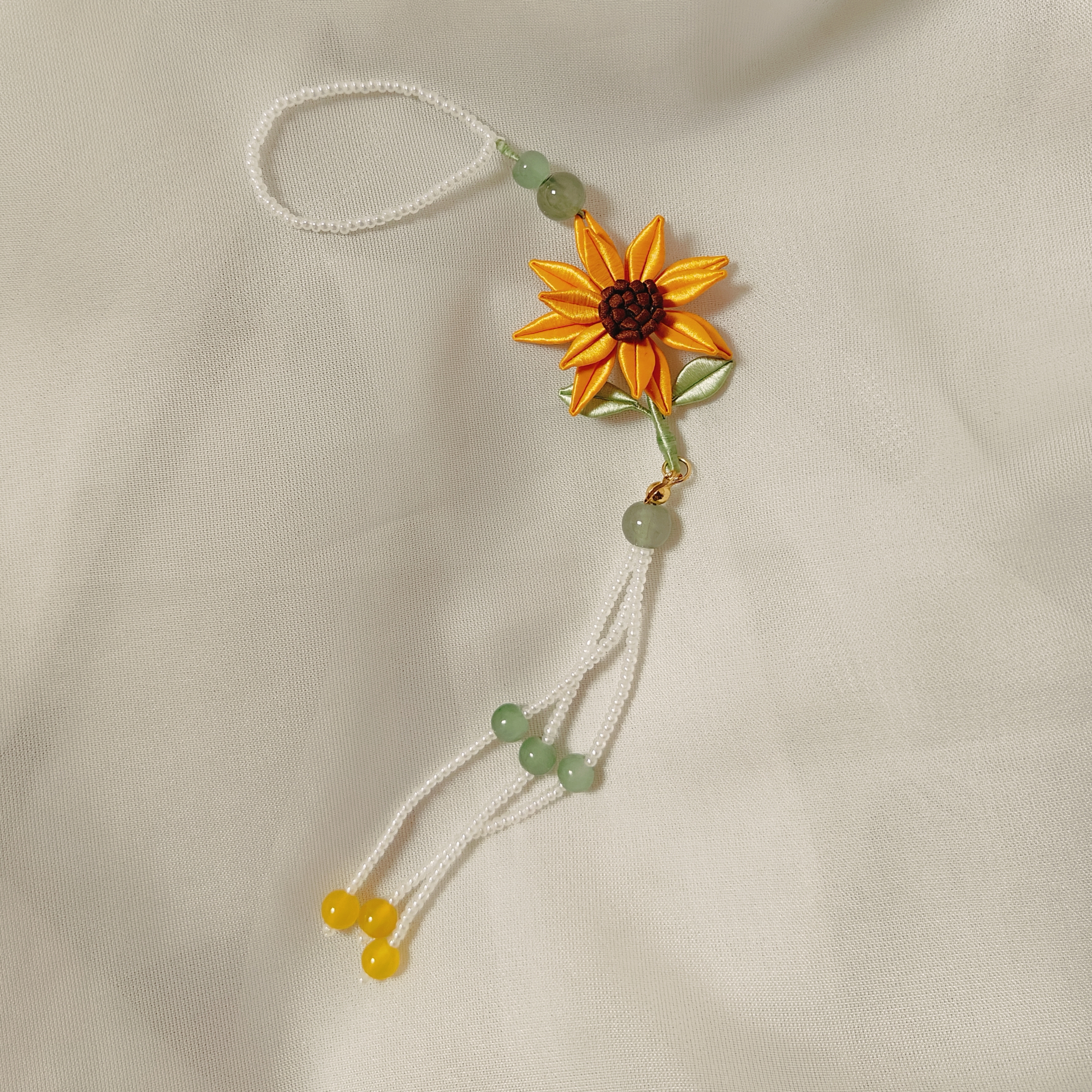 原创向日葵旗袍压襟发夹胸针【手工定制款】小清新超仙甜美森系