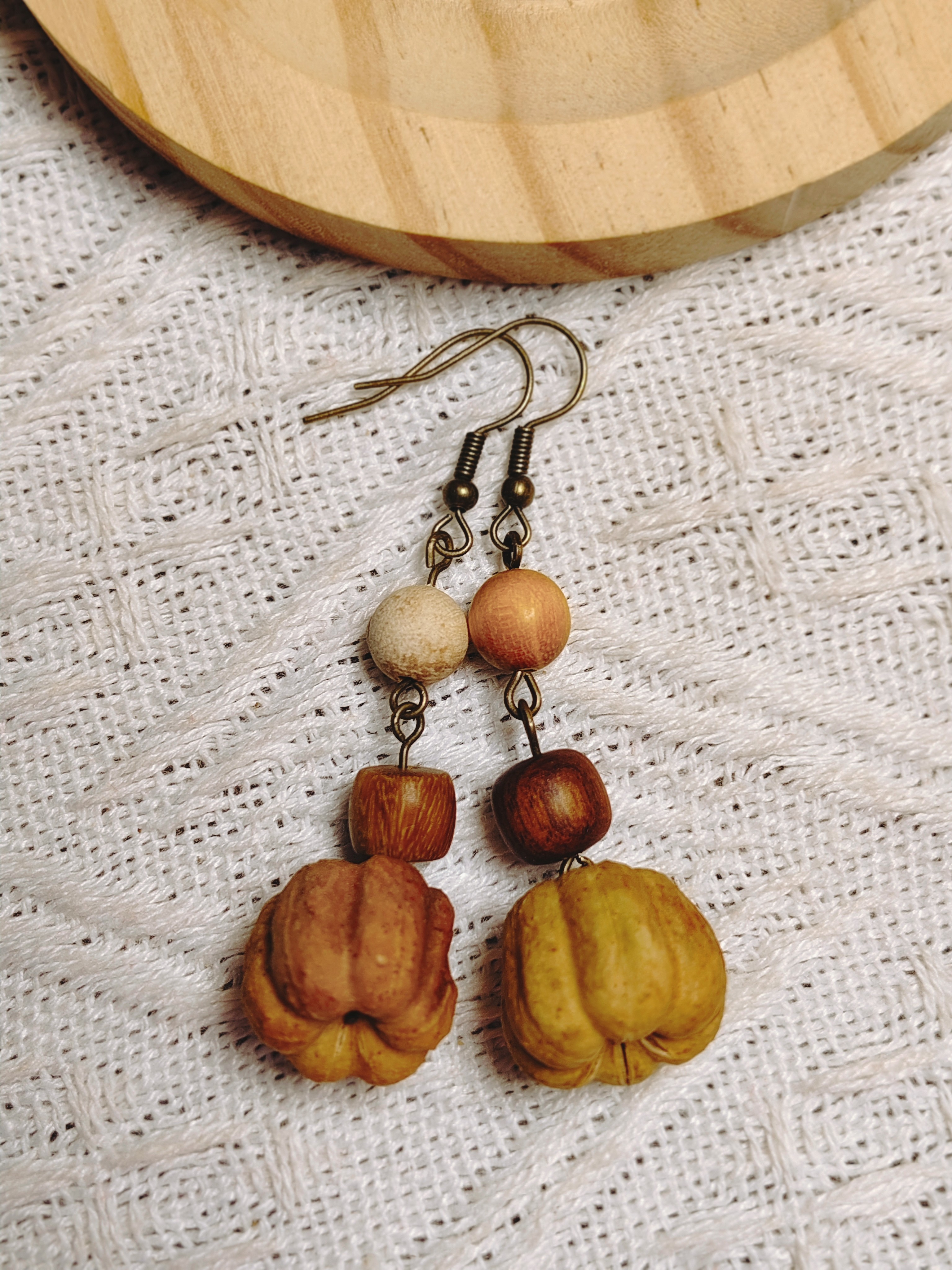 非金属木质耳饰 中式长款时尚气质耳饰植物果百搭小众流苏款耳环