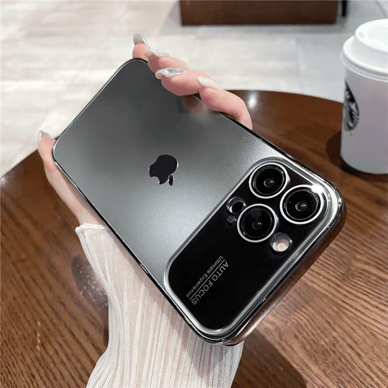 简约大视窗适用苹果16promax手机壳iPhone15全包14pro磨砂13高级