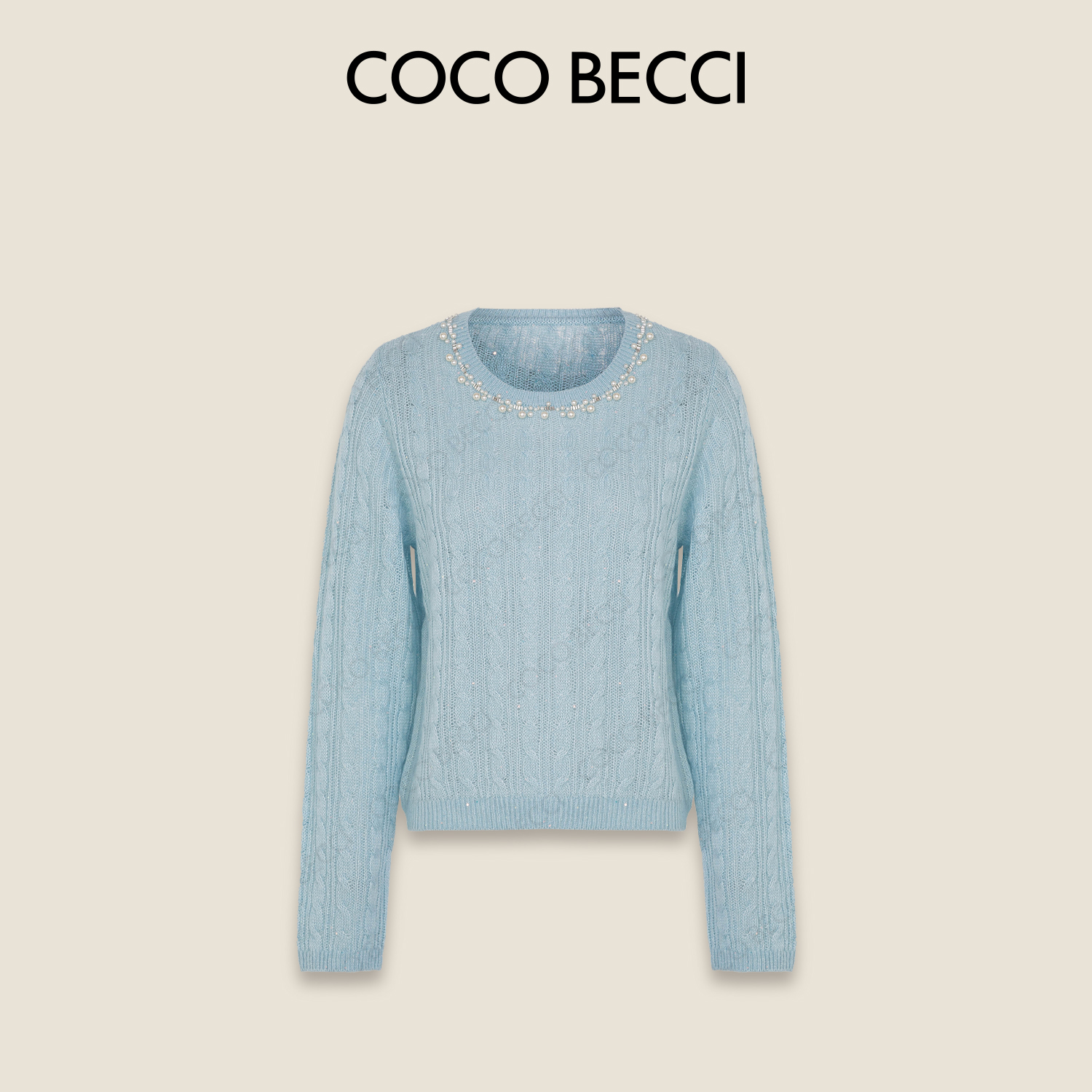 COCO BECCI【珍珠絮语】绵羊毛山羊绒羊驼毛百搭针织衫CFLJC331134