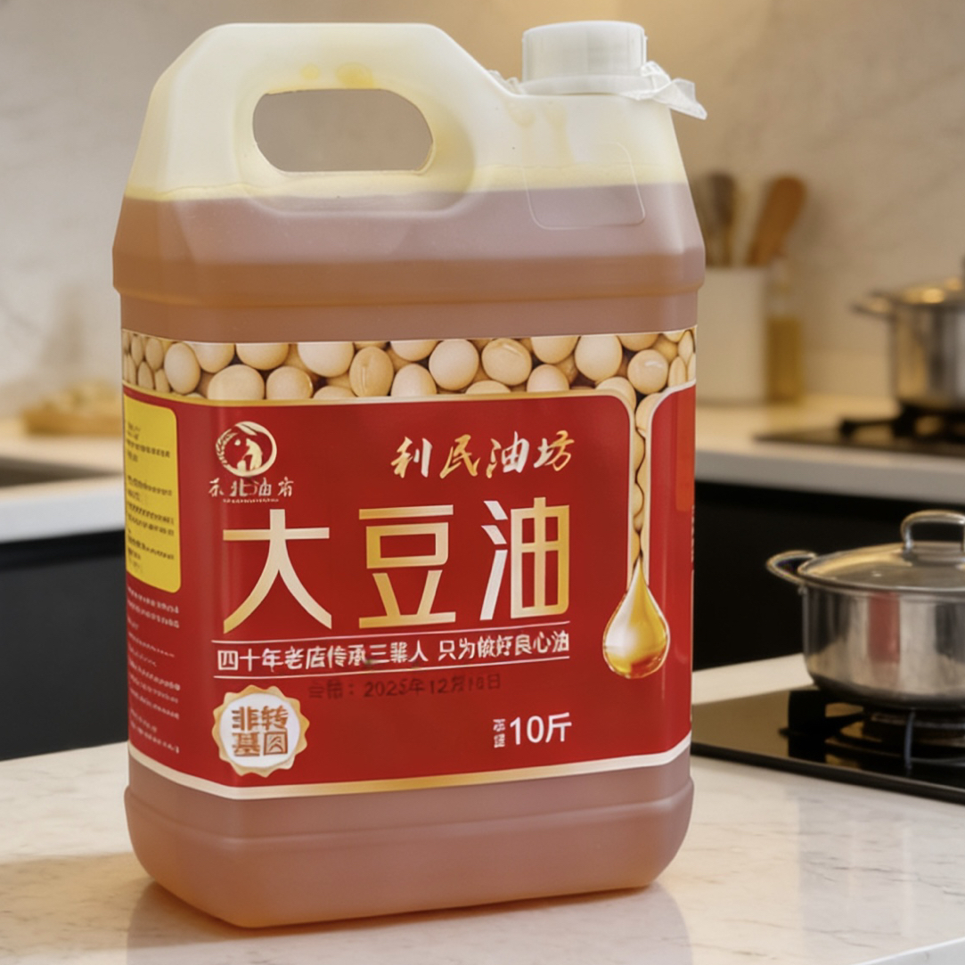 苏北鲜榨纯大豆油非转基因大豆油无添加农家纯香食用油包邮