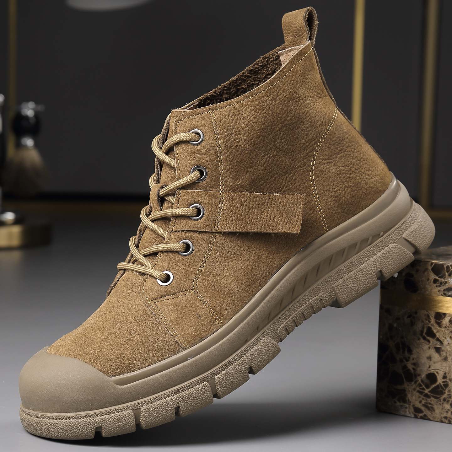 9538渡诺班尼马丁靴男头层牛皮户外工装男鞋皮鞋高帮休闲鞋男真皮