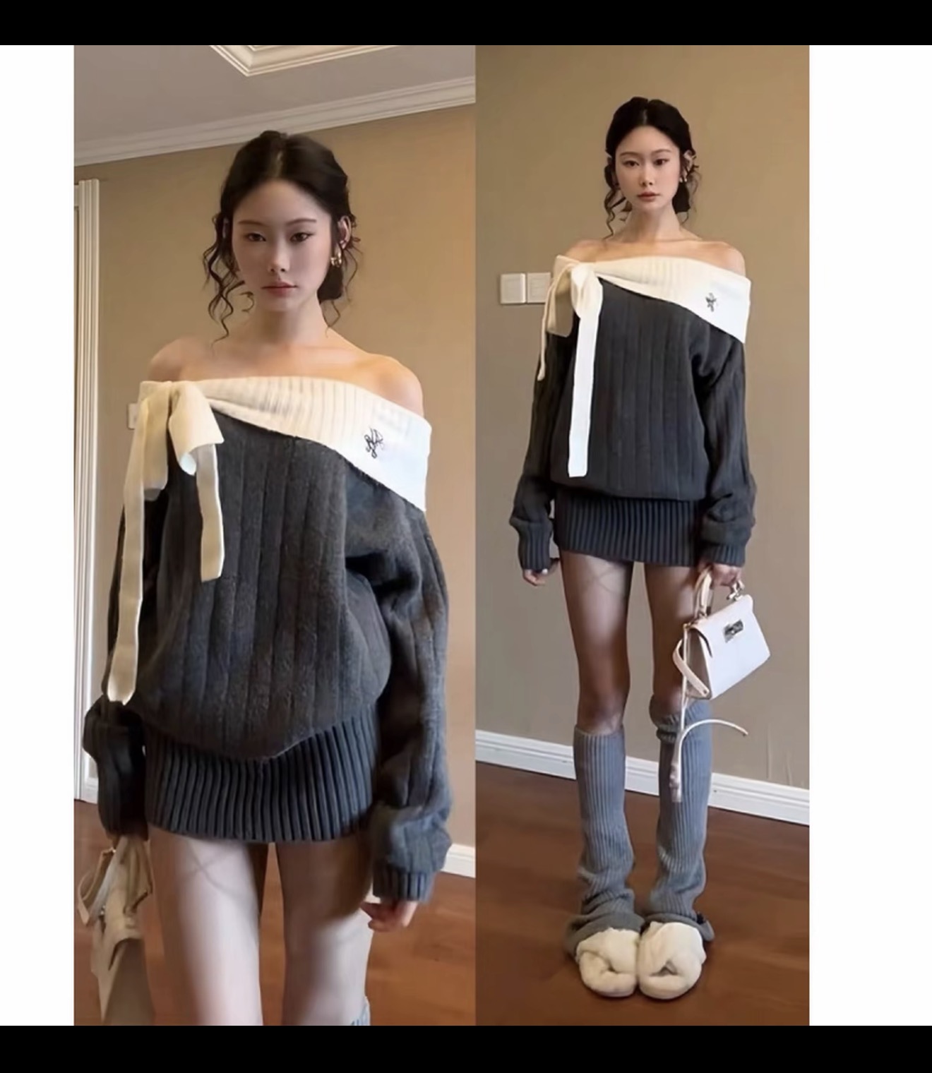 【编码401-799】韩版小个子慵懒風百搭时尚套装中长款INS风