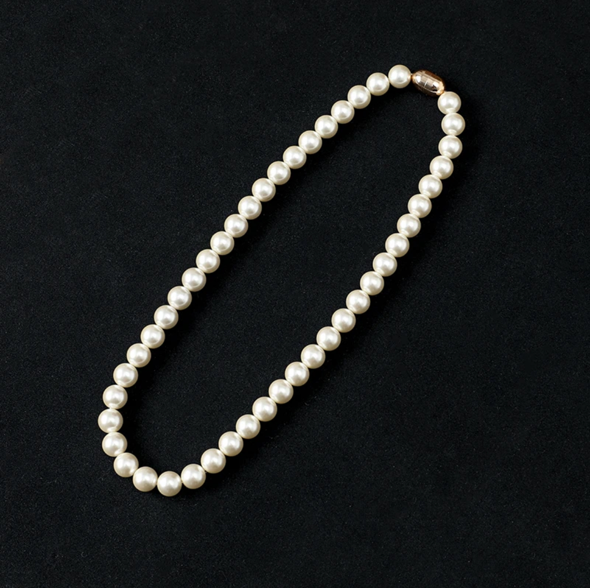 合金仿珍珠项链 【项链】双层叠戴磁吸扣女搭配丝巾高级感锁骨链