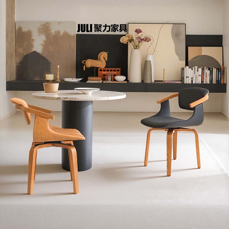 久坐意式靠背椅家用电脑桌椅子实木凳子阳台休闲书房学习专用椅子