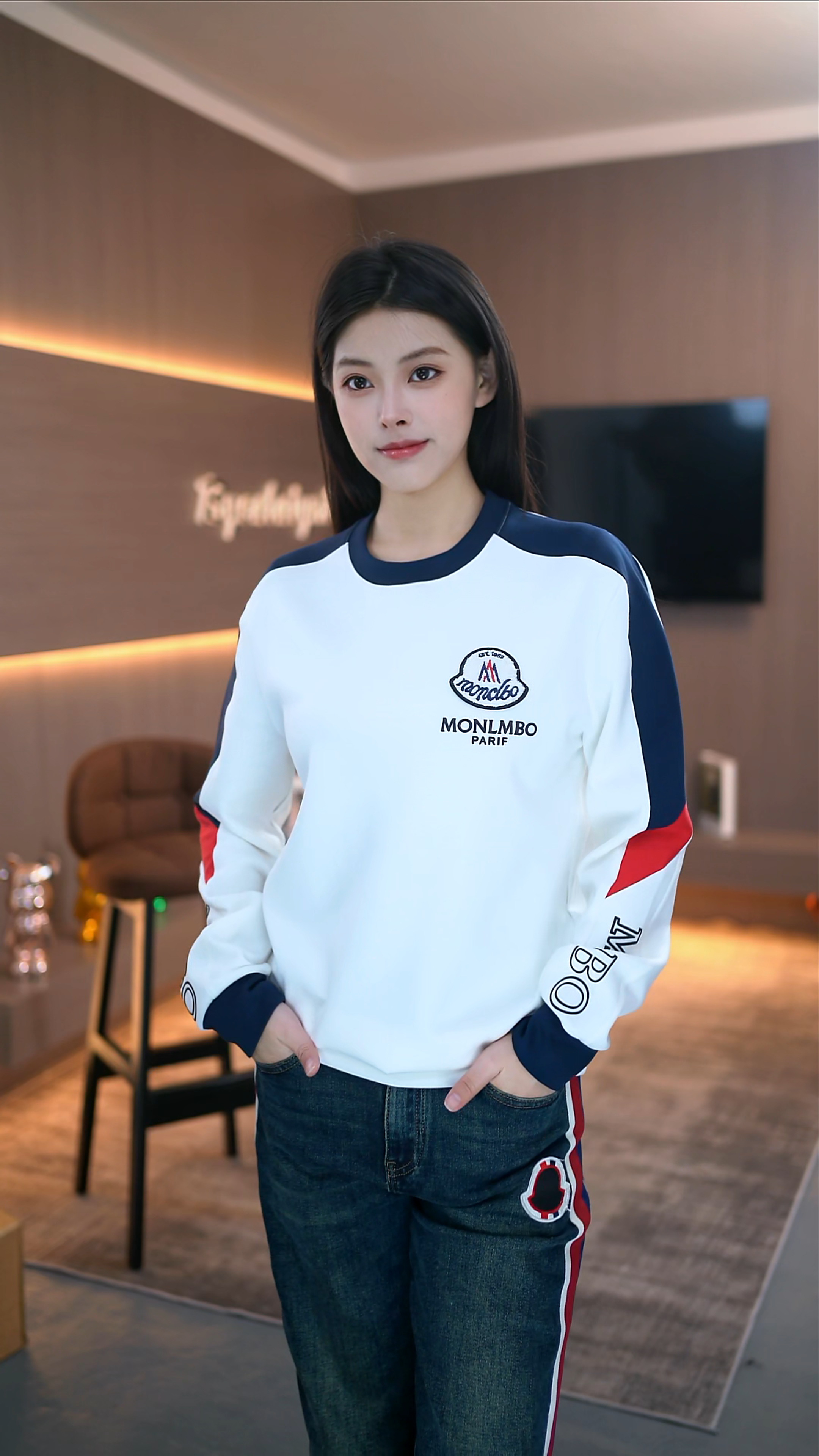 2025新款欧货秋冬男士T恤圆领修身印花时尚百搭打底衫卫衣潮F363