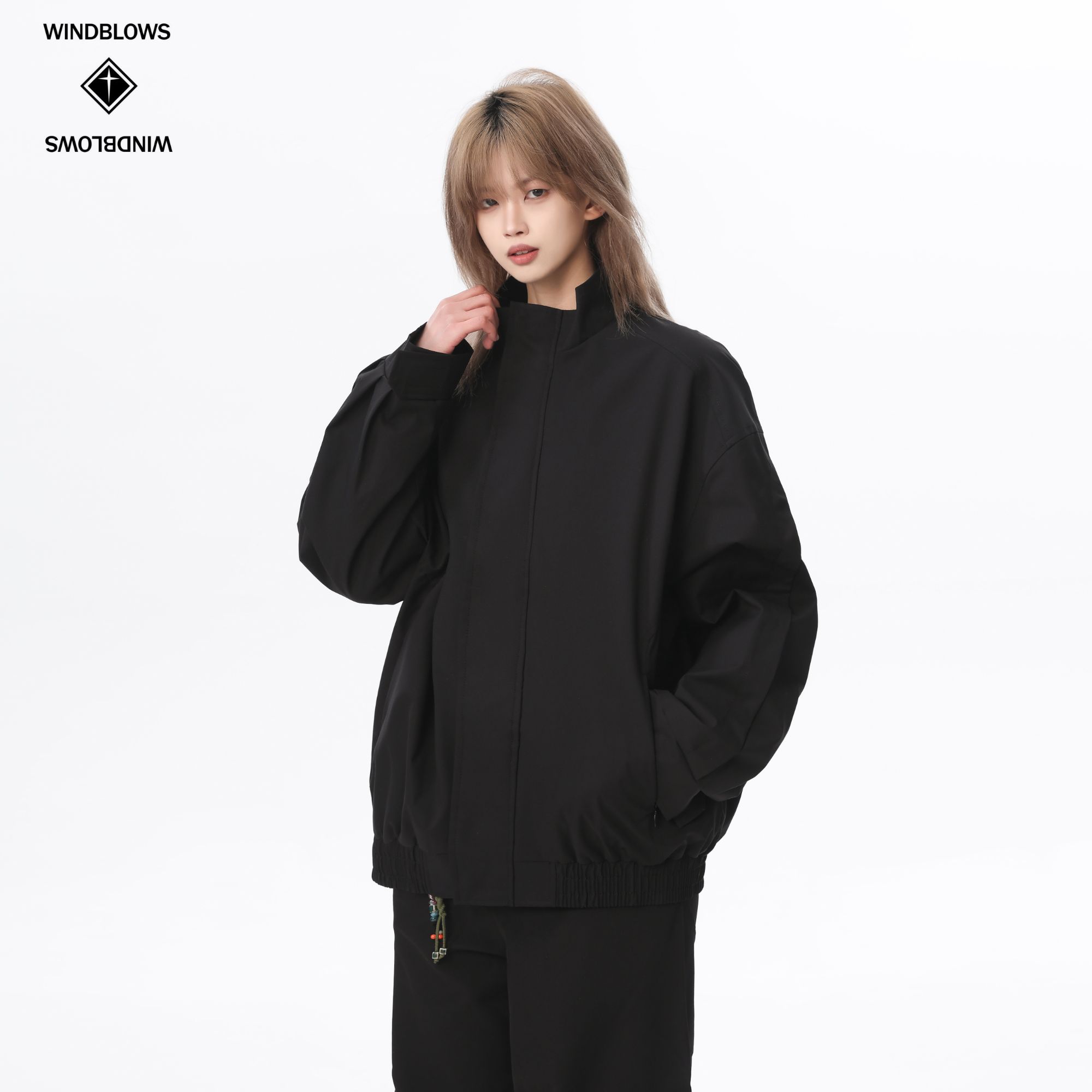 WIND BLOWS2025休闲立领外套宽松百搭韩版时尚中性夹克外套春秋