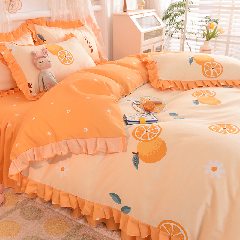 南通高端家纺韩式公主风小清新四件套床单全棉纯棉床裙被罩四季床