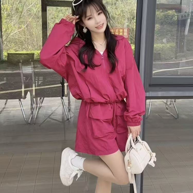 2025秋季软冲锋防晒套装马卡龙色系