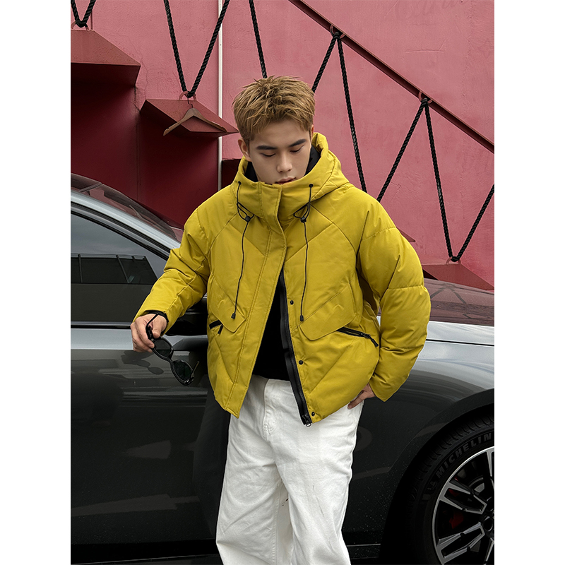 高级感男士棉服冬款韩版潮流冬季外套连帽户外保暖棉衣时尚休闲男