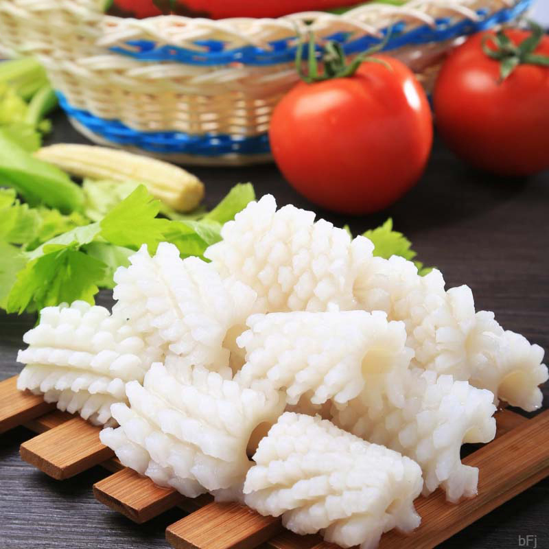 【冷链包邮】新鲜现切大鱿鱼花鱿鱼卷冷冻墨鱼花目鱼花商用海鲜生鲜