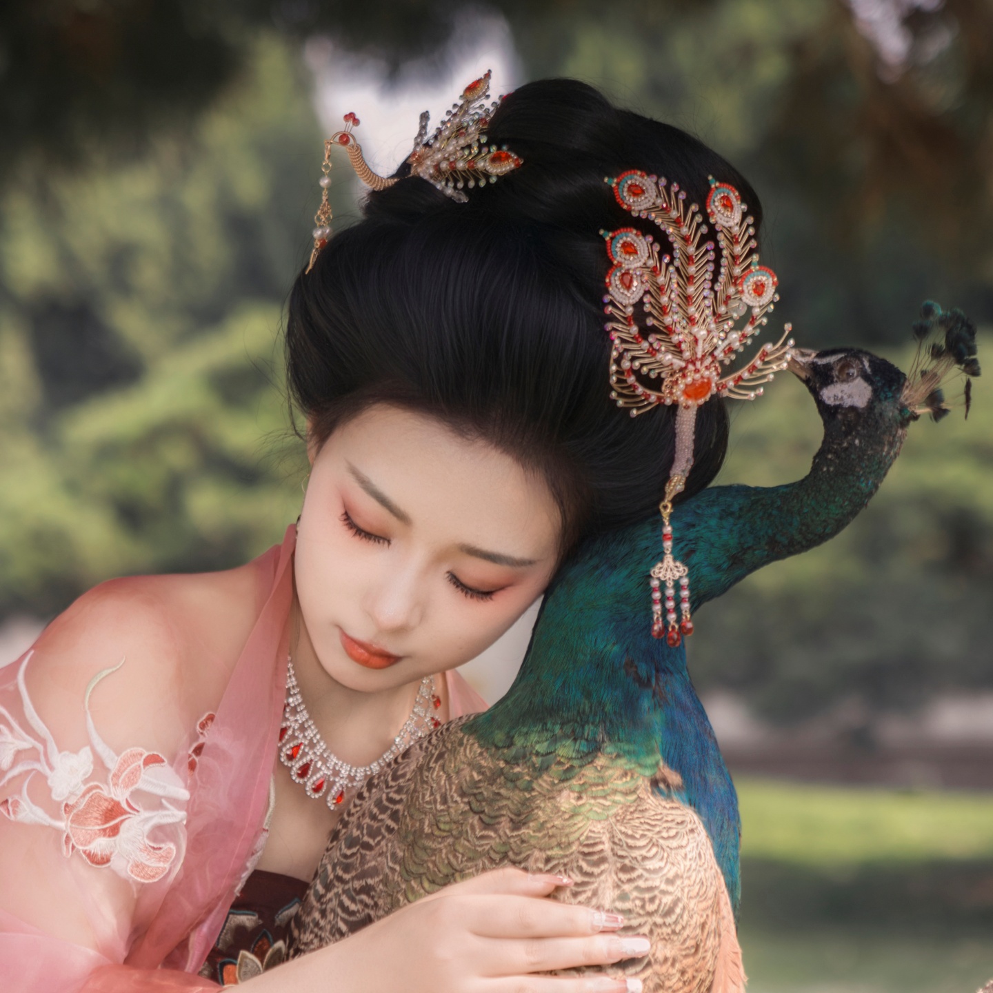 绛尾儿 原创金丝凤钗 保色铜汉服头饰婚服发冠