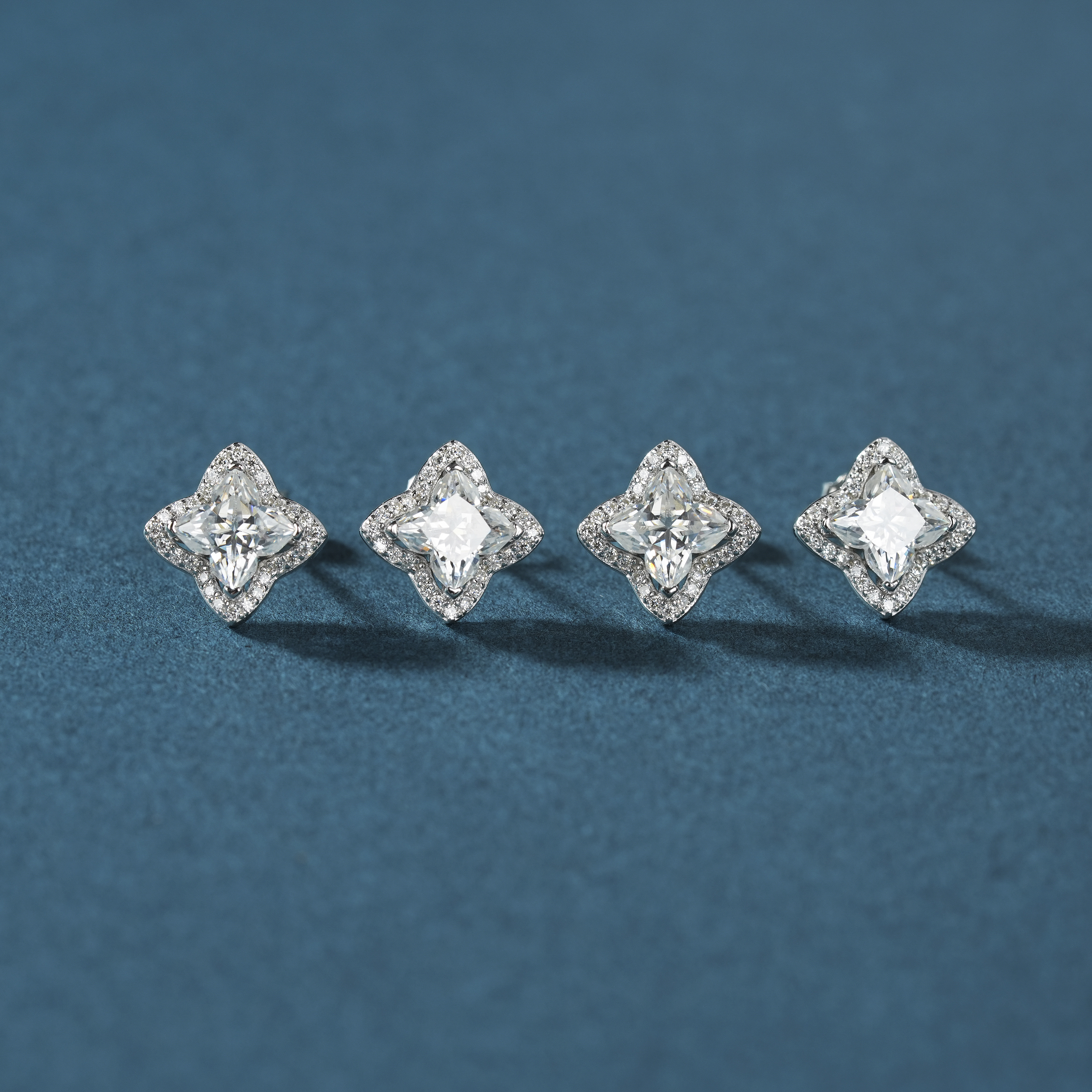 925银耳饰 S925银莫桑石耳钉-多样性发其一5×5mm-V26873-Y（商城）