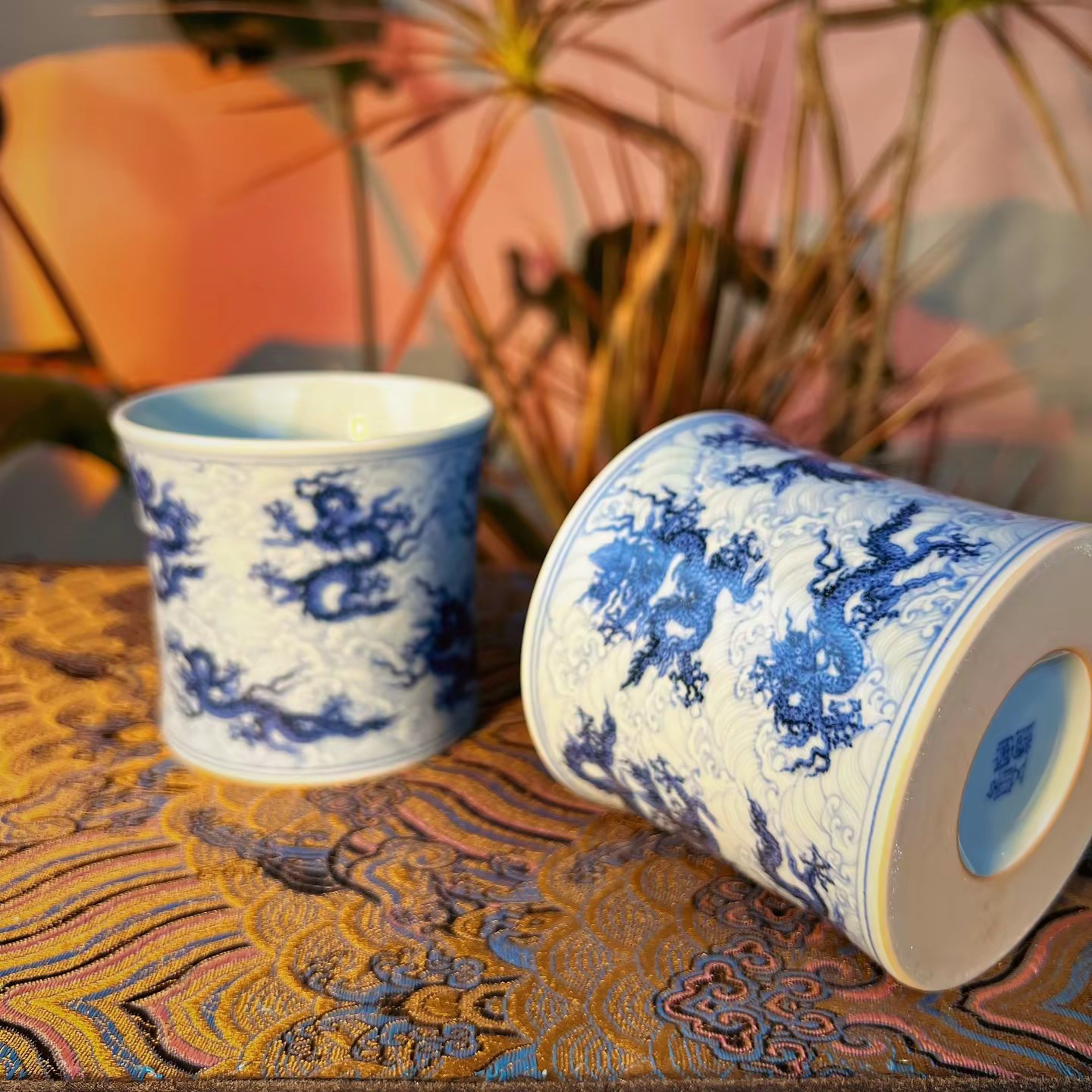 五云随安淡描海水龙纹威士忌杯｜十龙杯