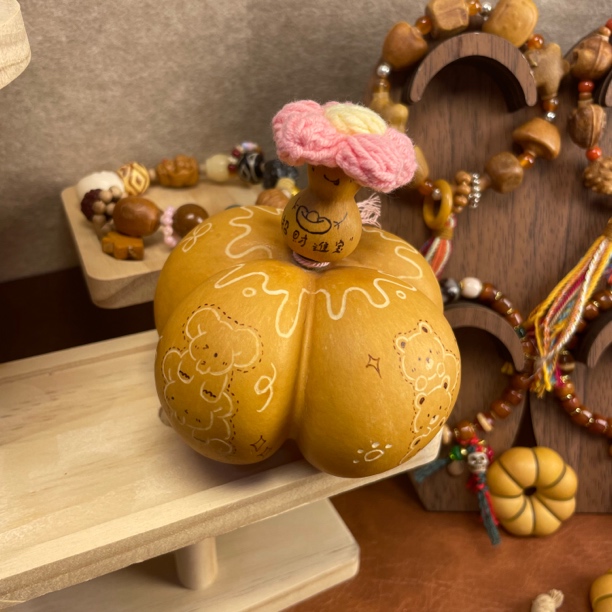 【雪宝专属】《南瓜酥》可爱创意烙印葫芦摆件